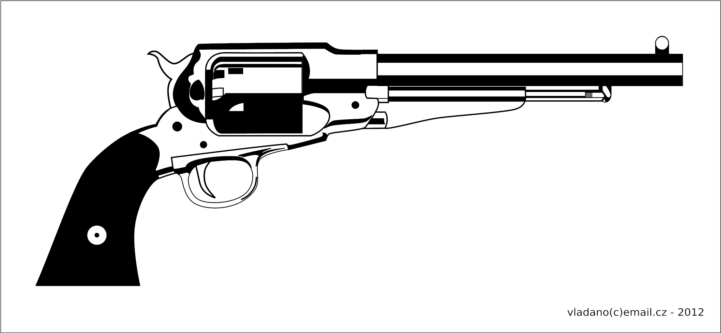 This Free Icons Png Design Of Revolver Remington 1858 (2400x3394), Png Download