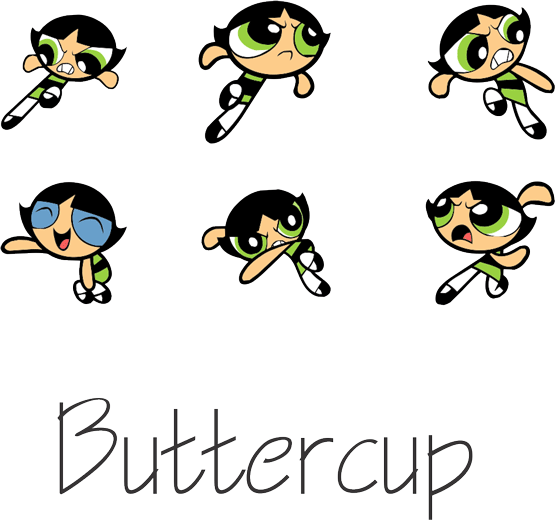 Buttercup The Powerpuff Girls Vector Characters - Powerpuff Girls Buttercup (555x520), Png Download