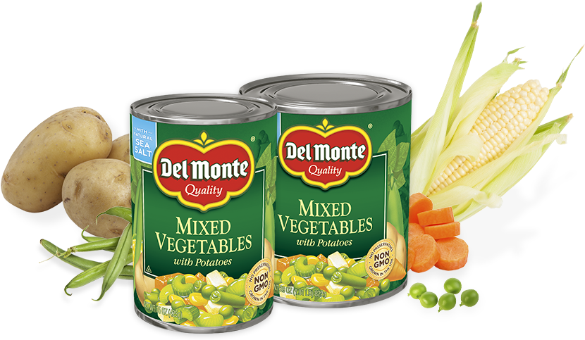 15oz, 29oz - Del Monte Mixed Vegetables, With Potatoes - 15 Oz (1050x500), Png Download