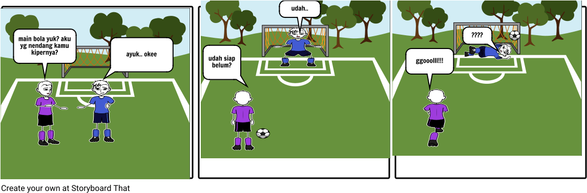 Bermain Sepak Bola - Storyboard Sepak Bola (1164x385), Png Download