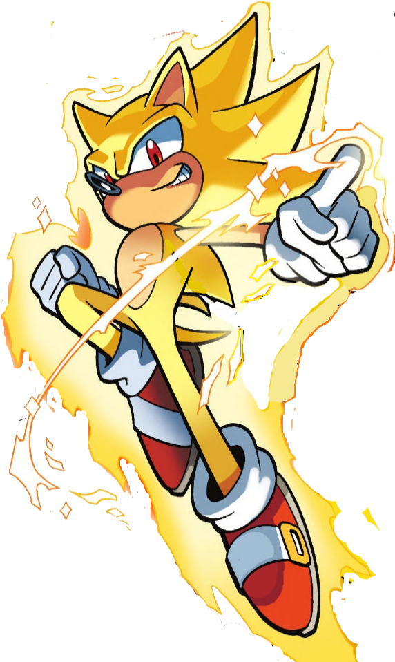 Super Sonic A 2013 1 - Archie Super Sonic Png (592x996), Png Download