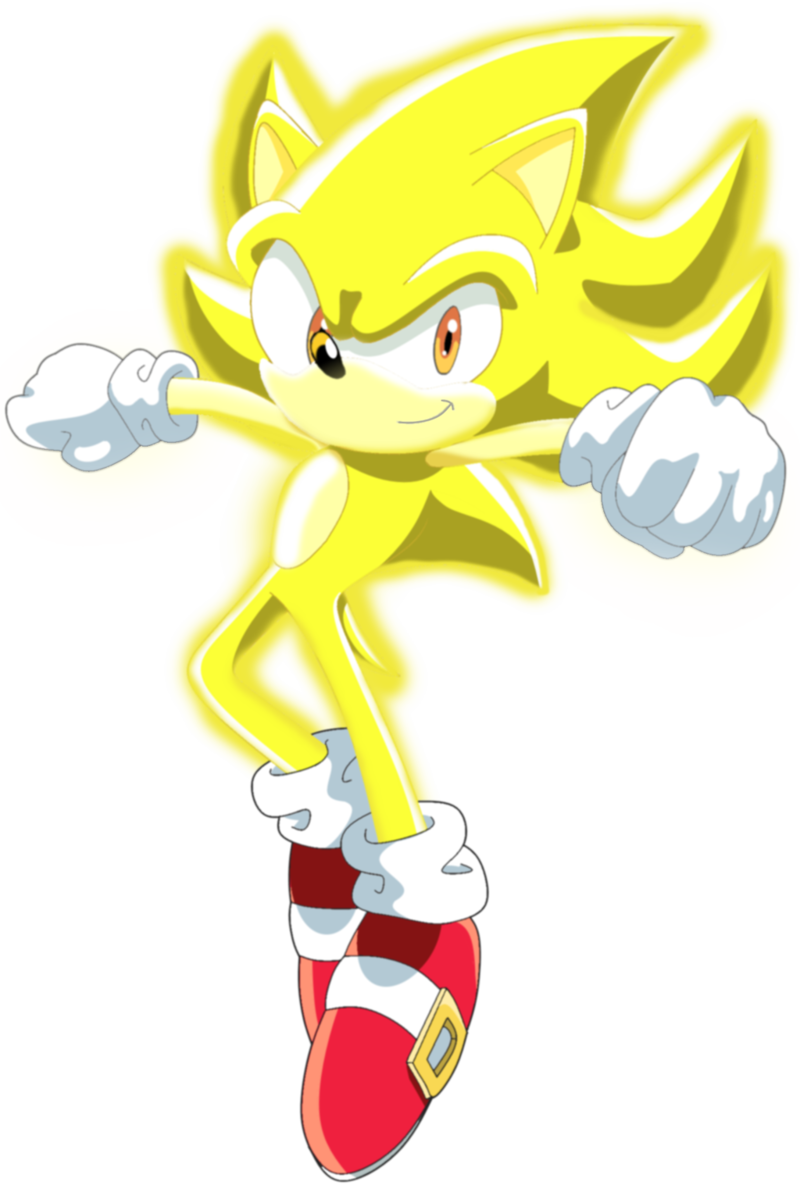 Super Sonic The Hedgehog By Siient-angei - Super Sonic Png (734x1087), Png Download