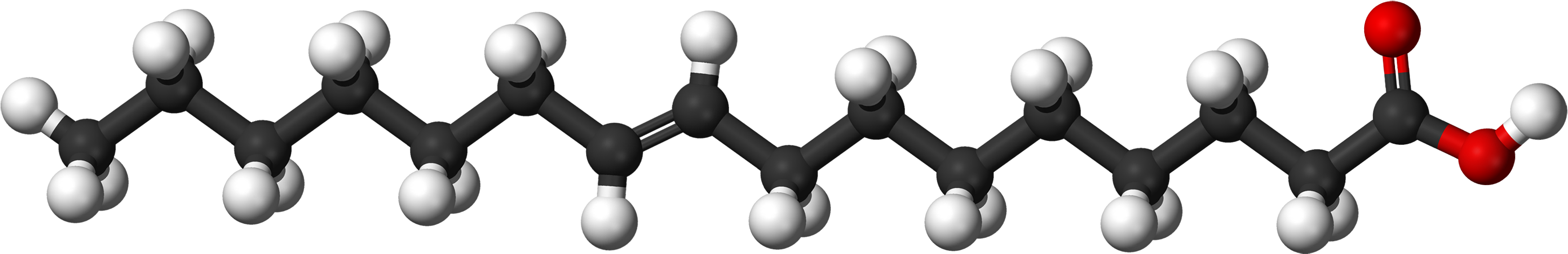 File - Palmitelaidic Ac - Elaidic Acid 3d Structure (3000x737), Png Download