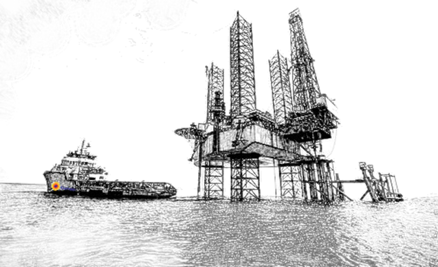 Oando Trading - Offshore Rig Png (637x389), Png Download