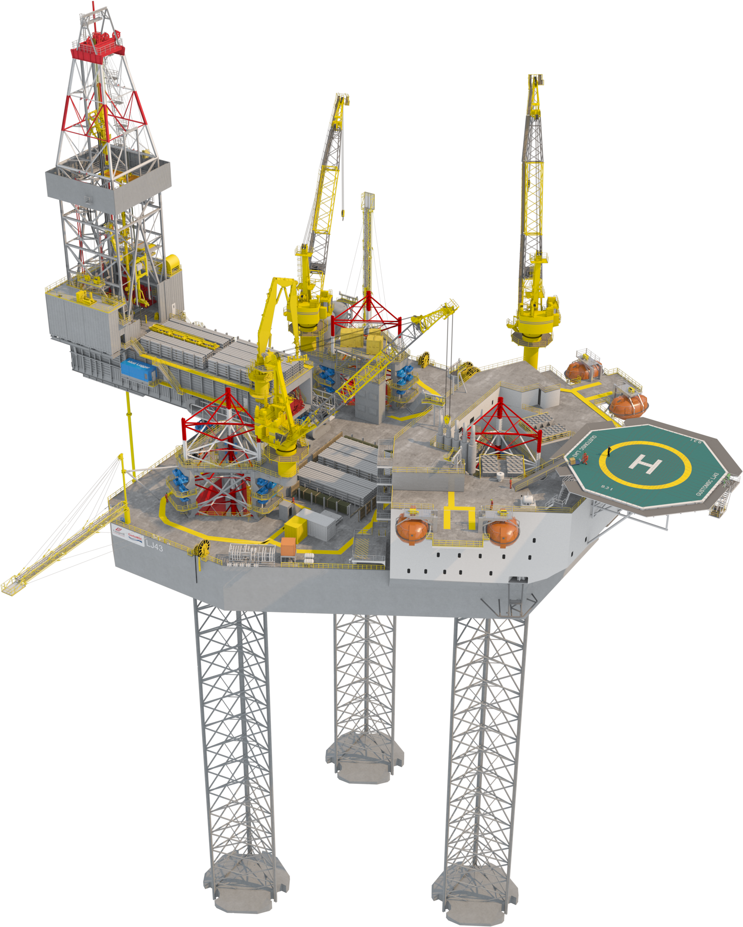 Lamprell And Gustomsc Develop Lj43 - Lj43 Jackup (1000x563), Png Download