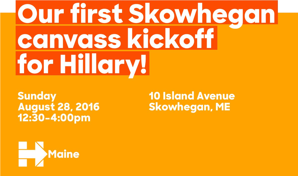 Out First Skowhegan Canvass Kickoff For Hillary - Printing (1200x1200), Png Download