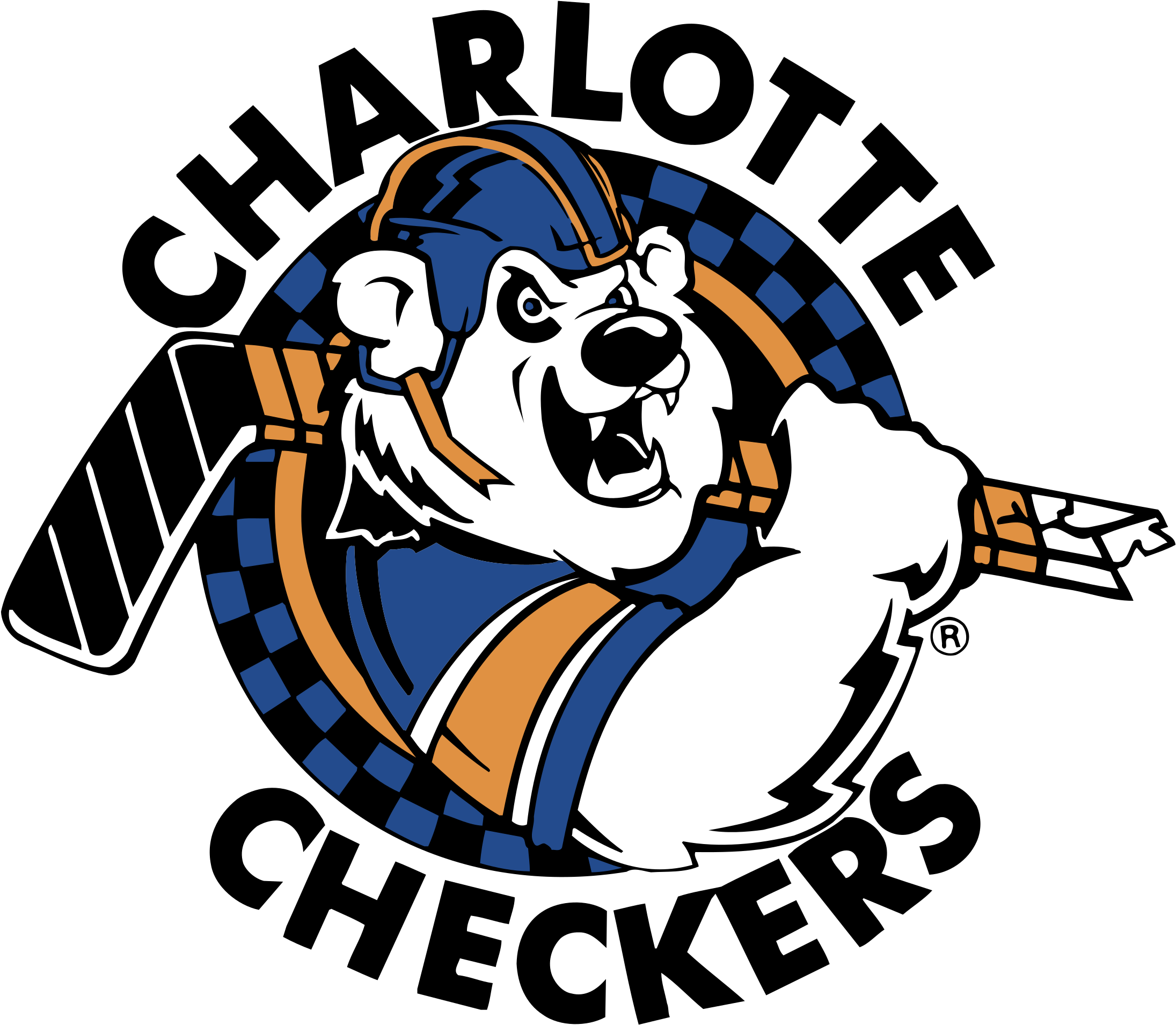 Charlotte Checkers Logo Png Transparent - Charlotte Checkers Old Logo (2400x2400), Png Download