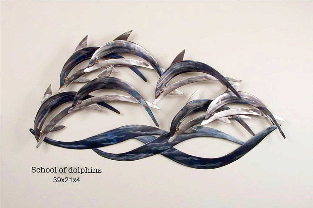 Dolphins Stainless Steel 3d Wall Art - Wall Sculpture Dolphin (1000x1000), Png Download