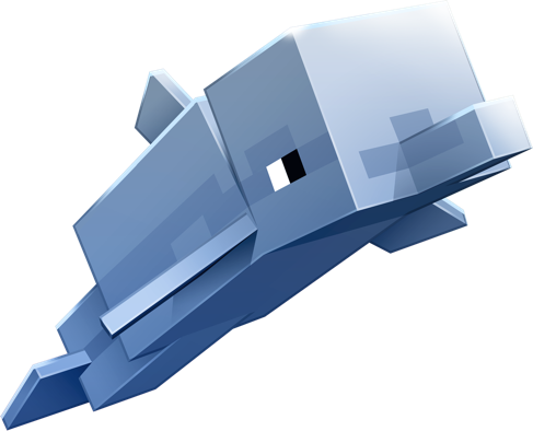 Play With The Dolphins, Swim With Majestic Turtles, - Delfino Minecraft (487x394), Png Download