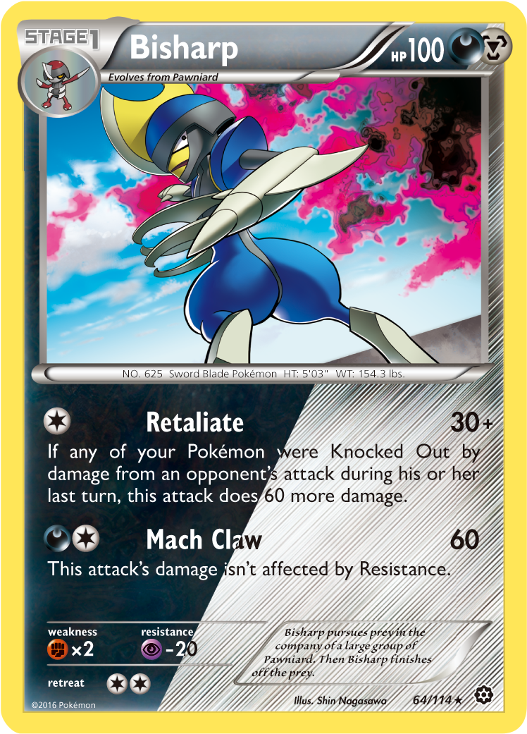 Xy Steam Siege Launches August 3rd - Pokemon Shiny Bisharp Card (819x1114), Png Download