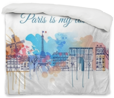 Watercolor Vector Background Of Paris City Duvet Cover - Kyv36 Digno Rafre ディグノ ラフレ スマホケース (400x400), Png Download