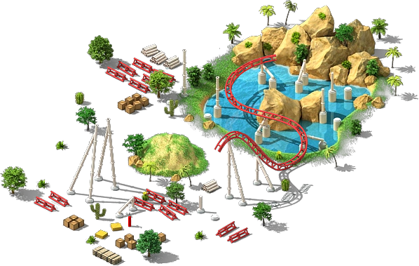Roller Coaster Construction - Roller Coaster Megapolis (598x379), Png Download