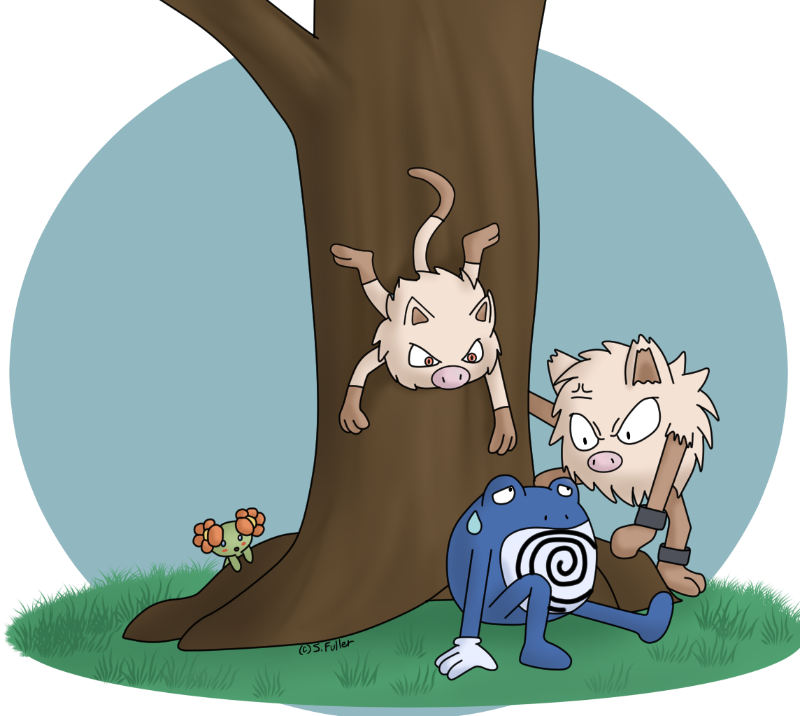 Pokemon 060 And - Pokemon Primeape And Mankey (1144x1023), Png Download