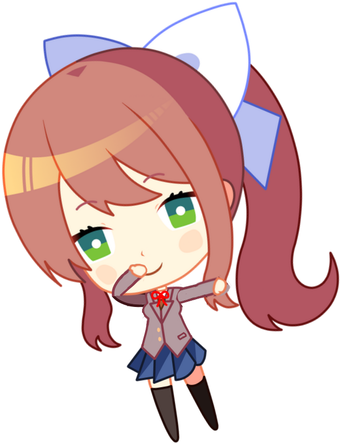 Edited Mediachibi Monika, But It Makes Me Cringe - Chibi (1200x904), Png Download
