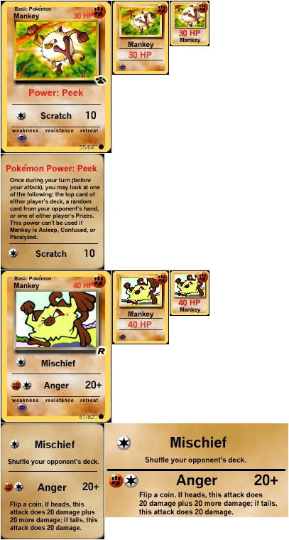 #056 Mankey - Wizards Of The Coast Pokemon Jungle Common Card #55/64 (407x759), Png Download