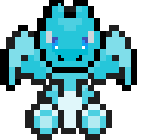 Pixel Art Ice Dragon - Dragon (1200x1200), Png Download