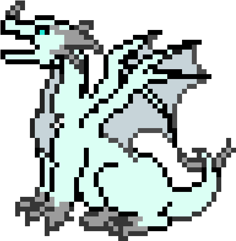 Ice Dragon - Pixel Art (520x520), Png Download