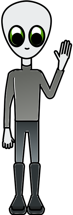 Goodbye Clipart Slim - Waving White Alien Shower Curtain (360x720), Png Download