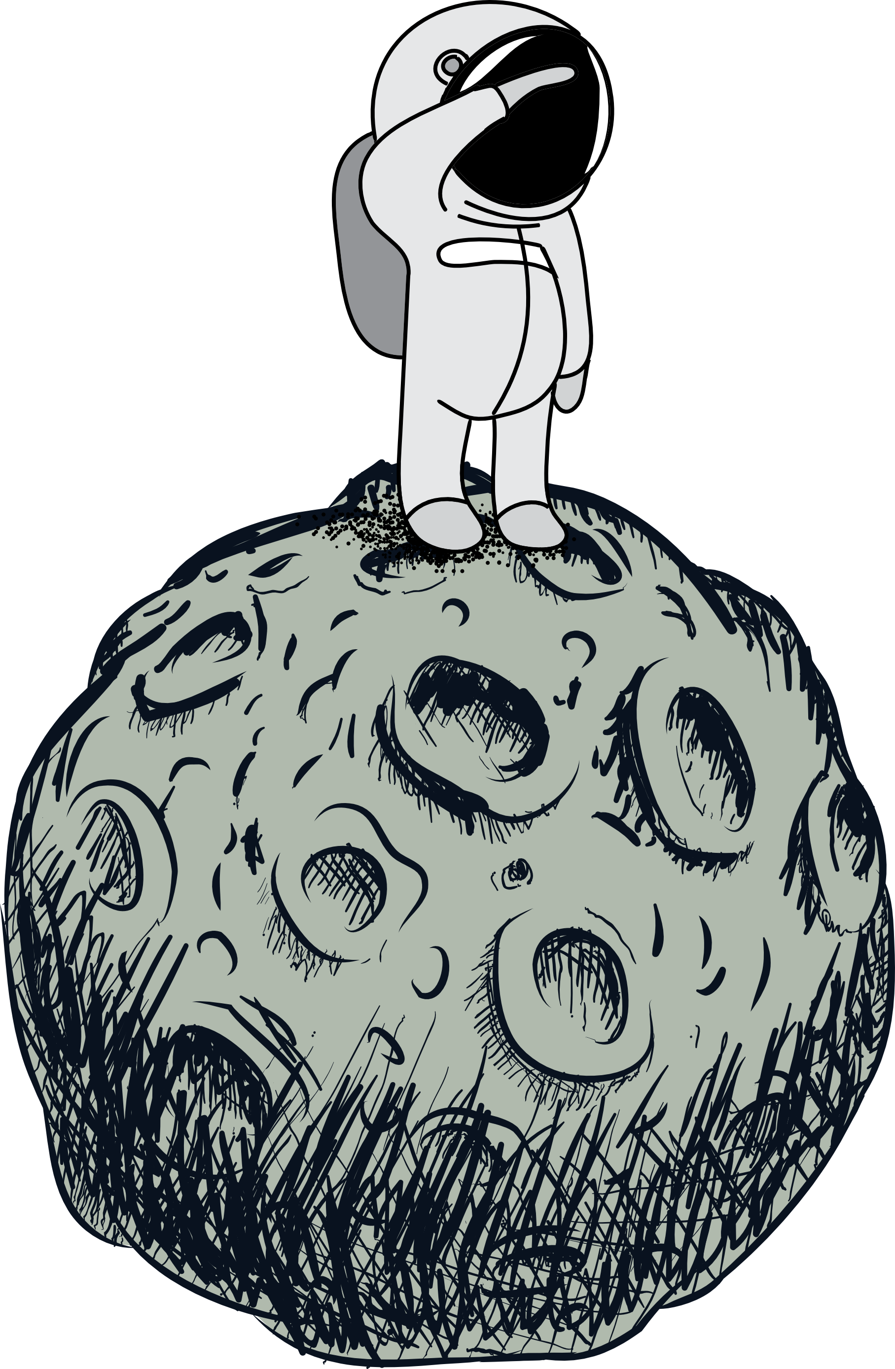 Wesvance - Cartoon Astronaut On The Moon (1815x2777), Png Download