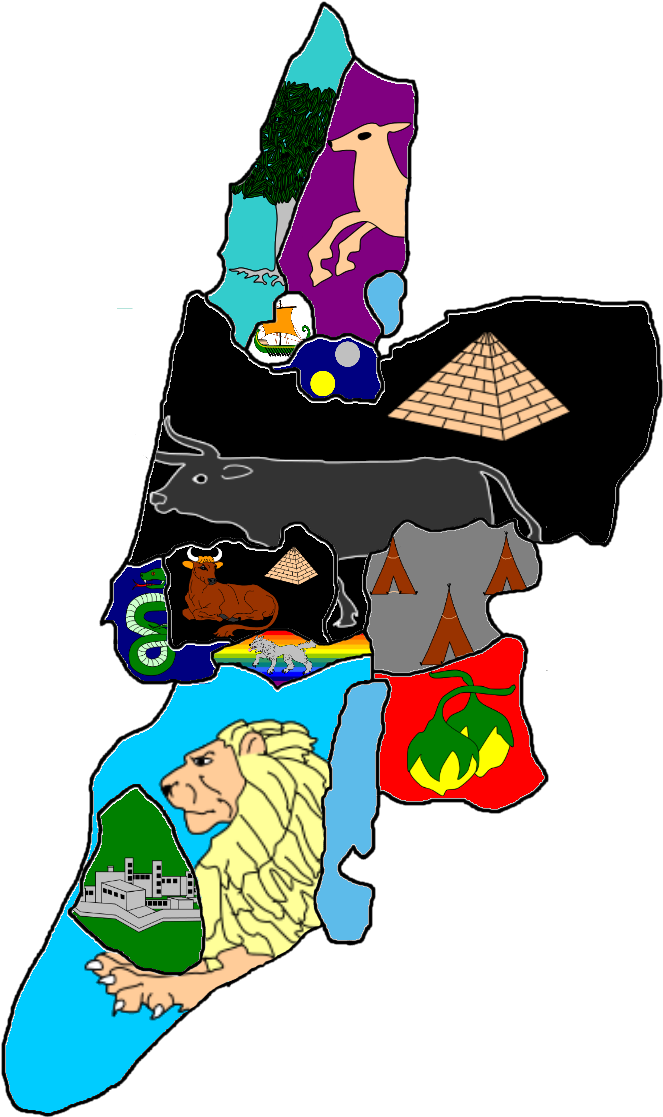 Flag Map Of Twelve Tribes Of Israel - Twelve Tribes Of Israel Clipart (800x1218), Png Download