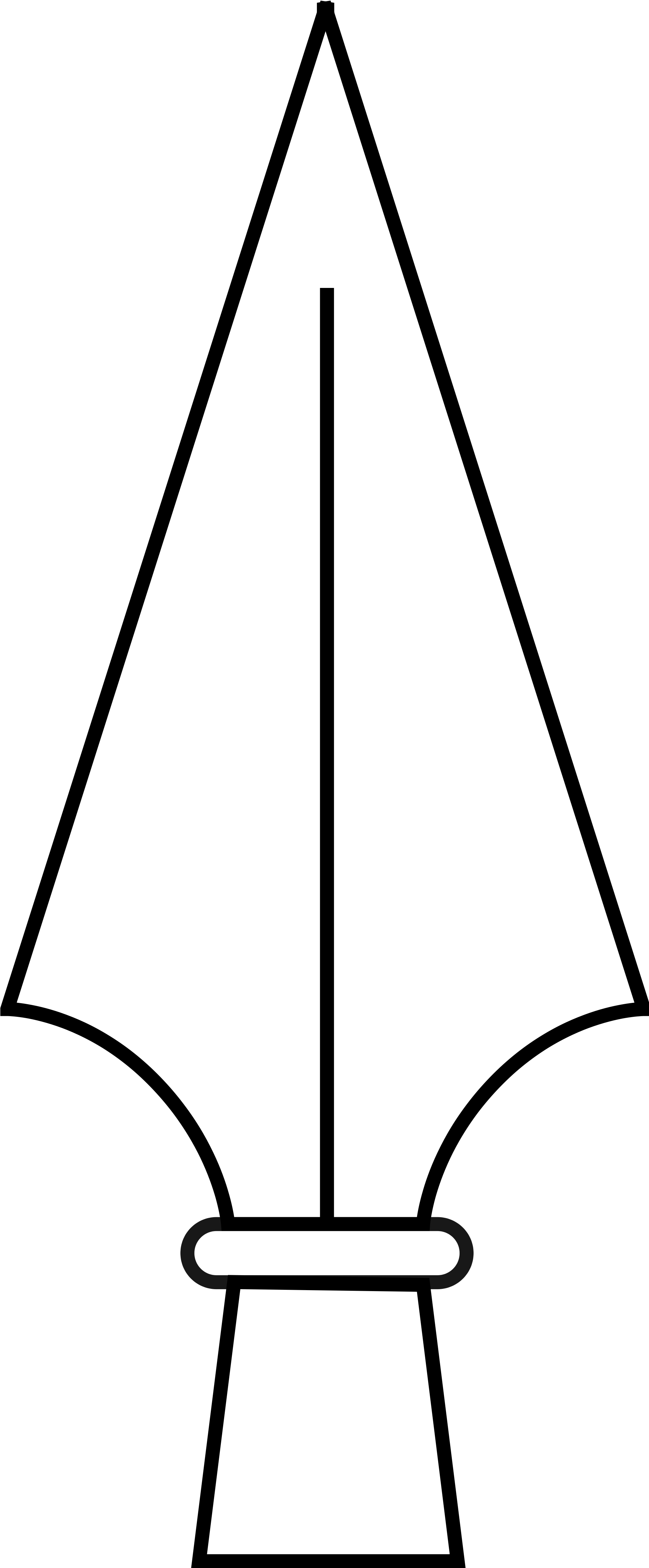 Png Spear Outline Graphic Freeuse Download - Outline Of A Spear (2000x4849), Png Download