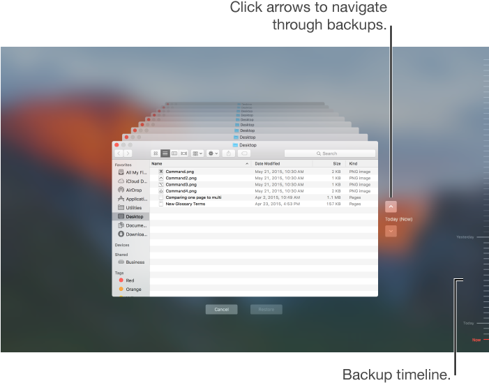 When You Enter Time Machine, You See This Screen - Mac Os Sierra Time Machine (702x558), Png Download