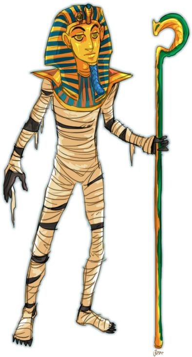 #my Art#fan Art#sphinx And The Cursed Art#pharaoh Tutankhamun#tut#king - Mummy Design (404x750), Png Download