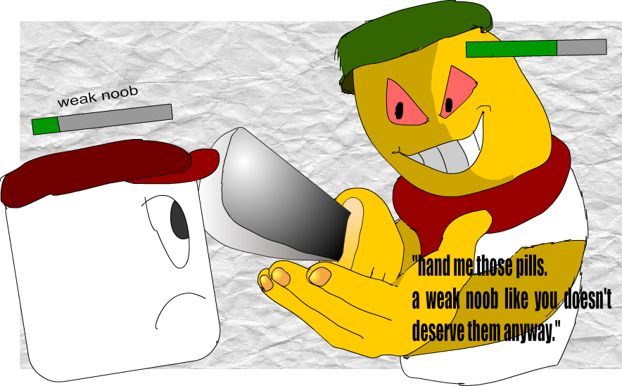 Damn Noobs Better Hand Me My Pillspng - Cartoon (884x550), Png Download