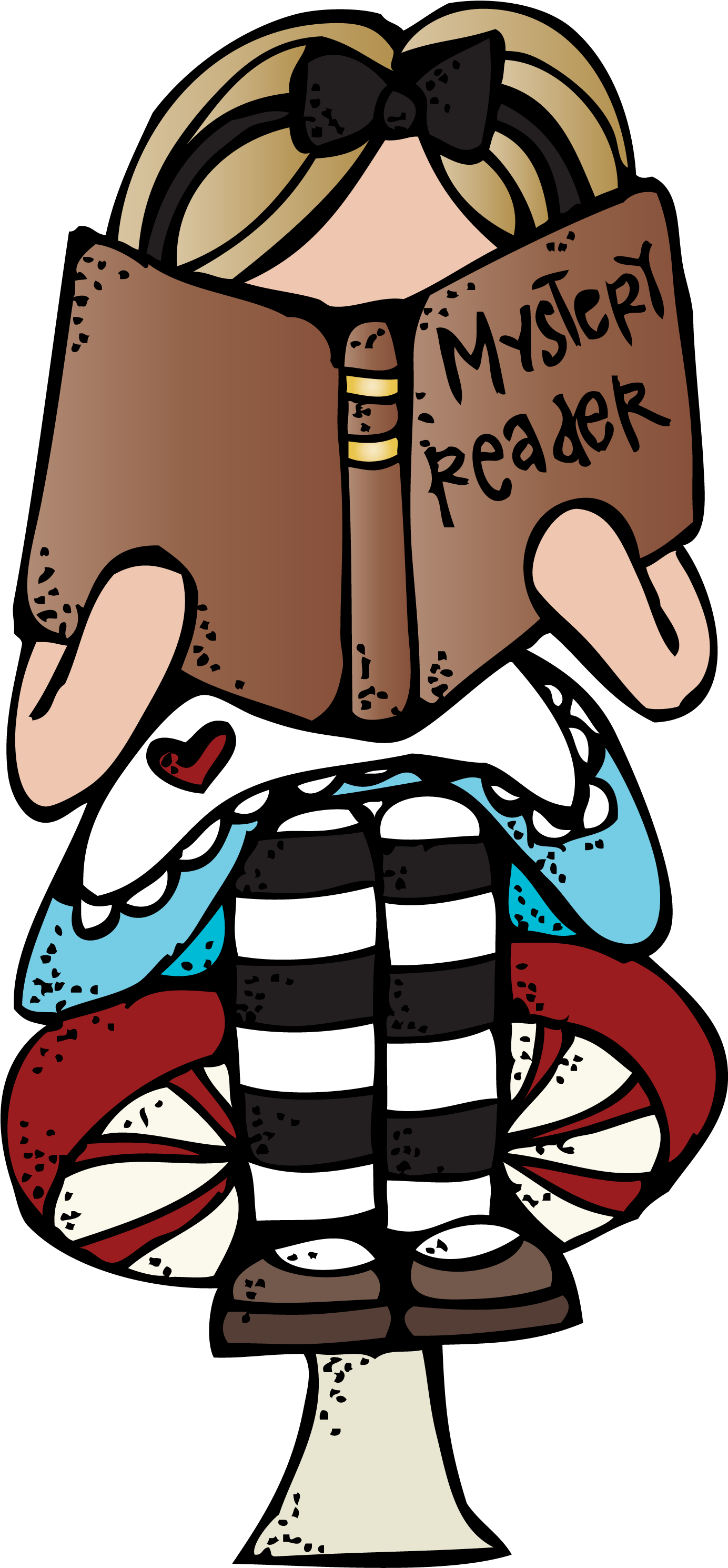 Mystery Clipart Teacher - Melonheadz Girl Reading Clipart (1437x3000), Png Download