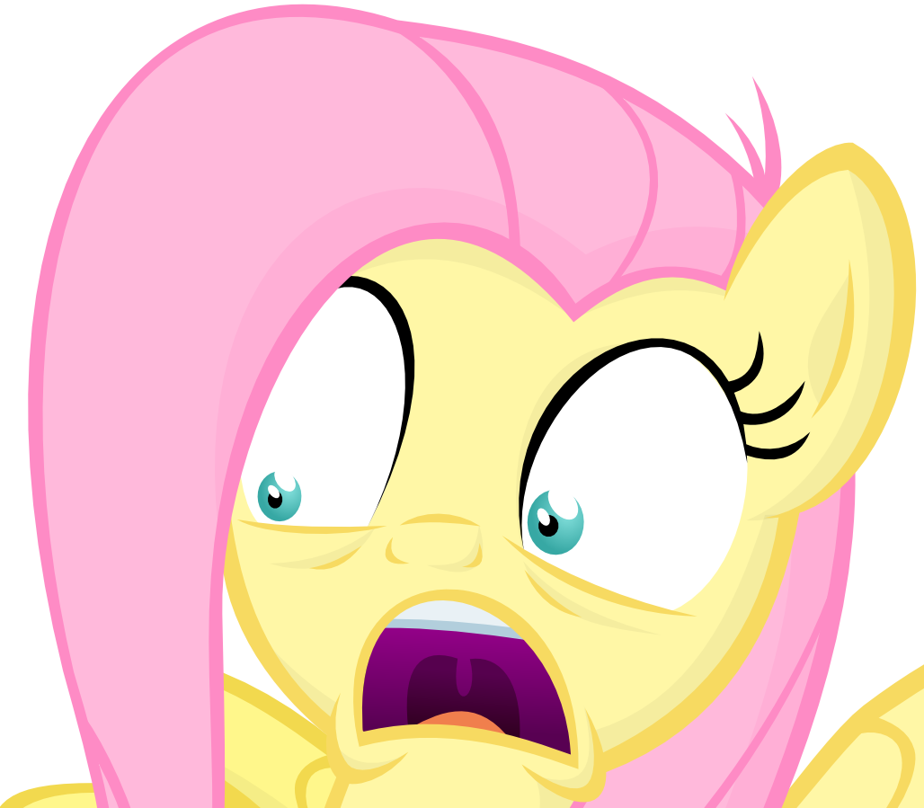 Jittery The Dragon, Cropped, Dead Source, Fluttershy, - Fluttershy Shocked (1028x899), Png Download