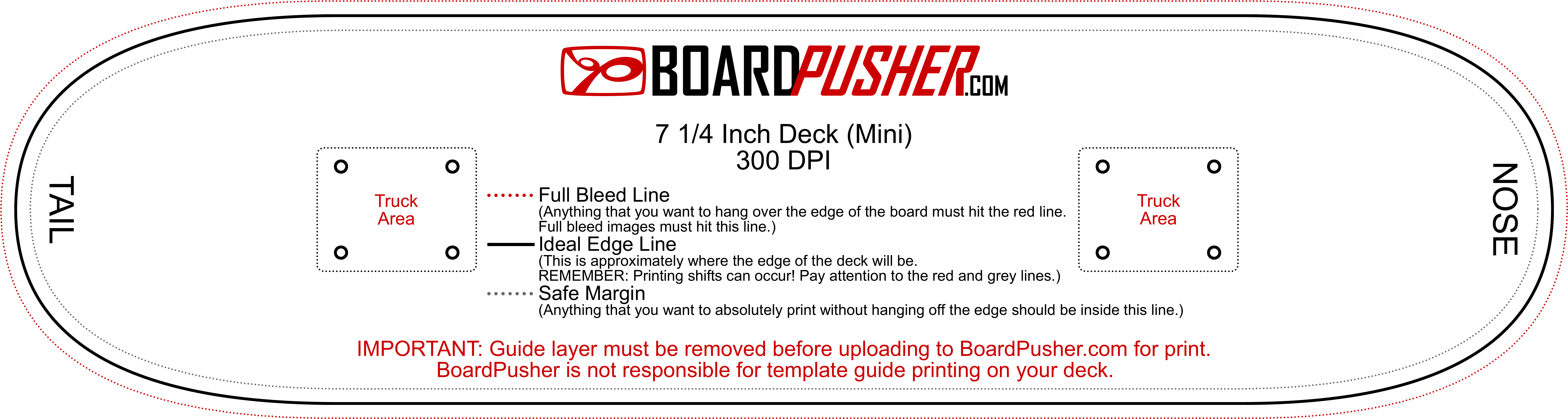 Design Tips & Templates - Skateboard Template Vector (9900x2700), Png Download