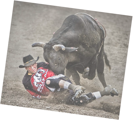 Protect Cowboys From Bulls And Entertain Rodeo Audiences - Rodeo Clown Flint Rasmussen (465x420), Png Download