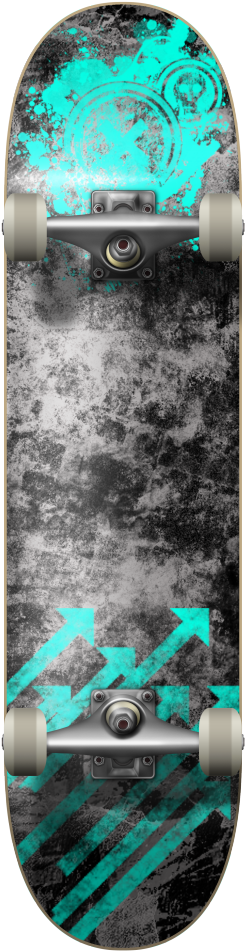 Blue Grunge Photo Blue Gray Grunge Deck - Longboard (378x1024), Png Download