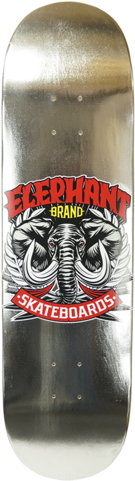 Logo Deck Silver - Elephant Brand Skateboards Street Axe Deck, White, (1000x1000), Png Download