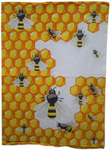 Bee Hives Tea Towel - Bee (451x600), Png Download