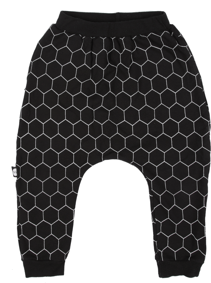 Unisex Bee Hive Black Harem Pants - Harem Pants (800x1200), Png Download