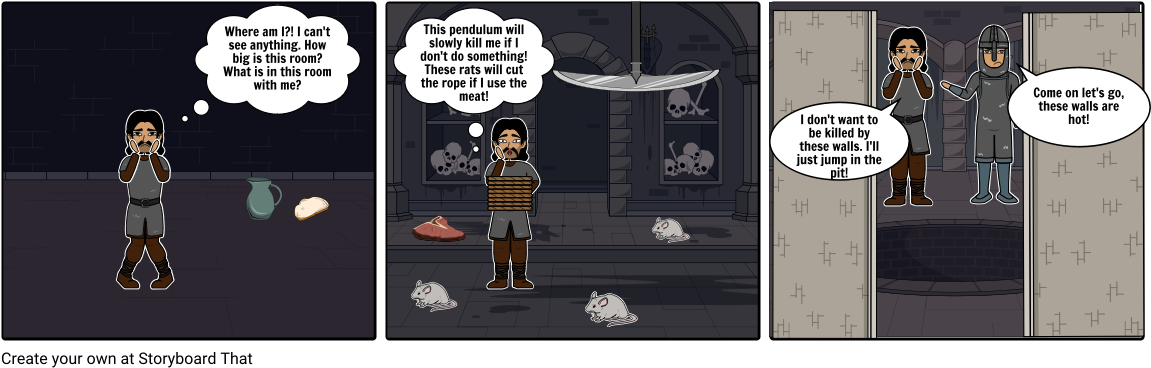 Pit And Pendulum - Cartoon (1164x385), Png Download