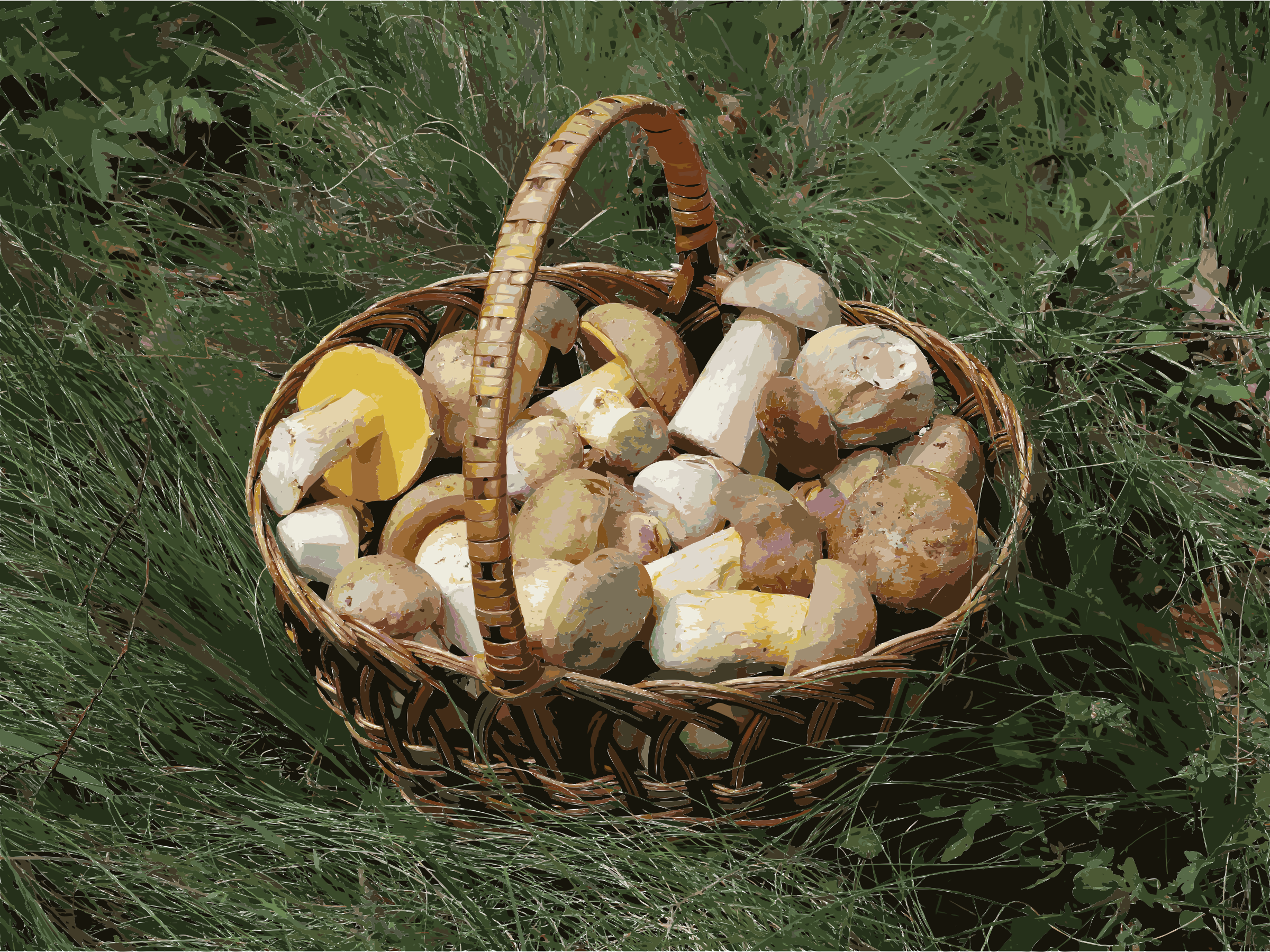 This Free Icons Png Design Of Edible Fungi In Basket (2400x1800), Png Download