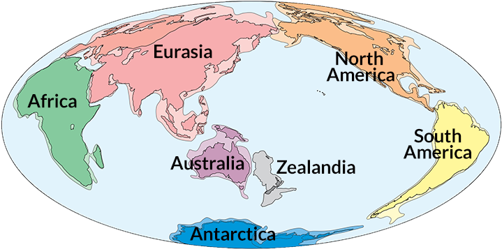 A Landmass Called Zealandia Deserves To Join The Ranks - Continents With Zealandia (730x370), Png Download