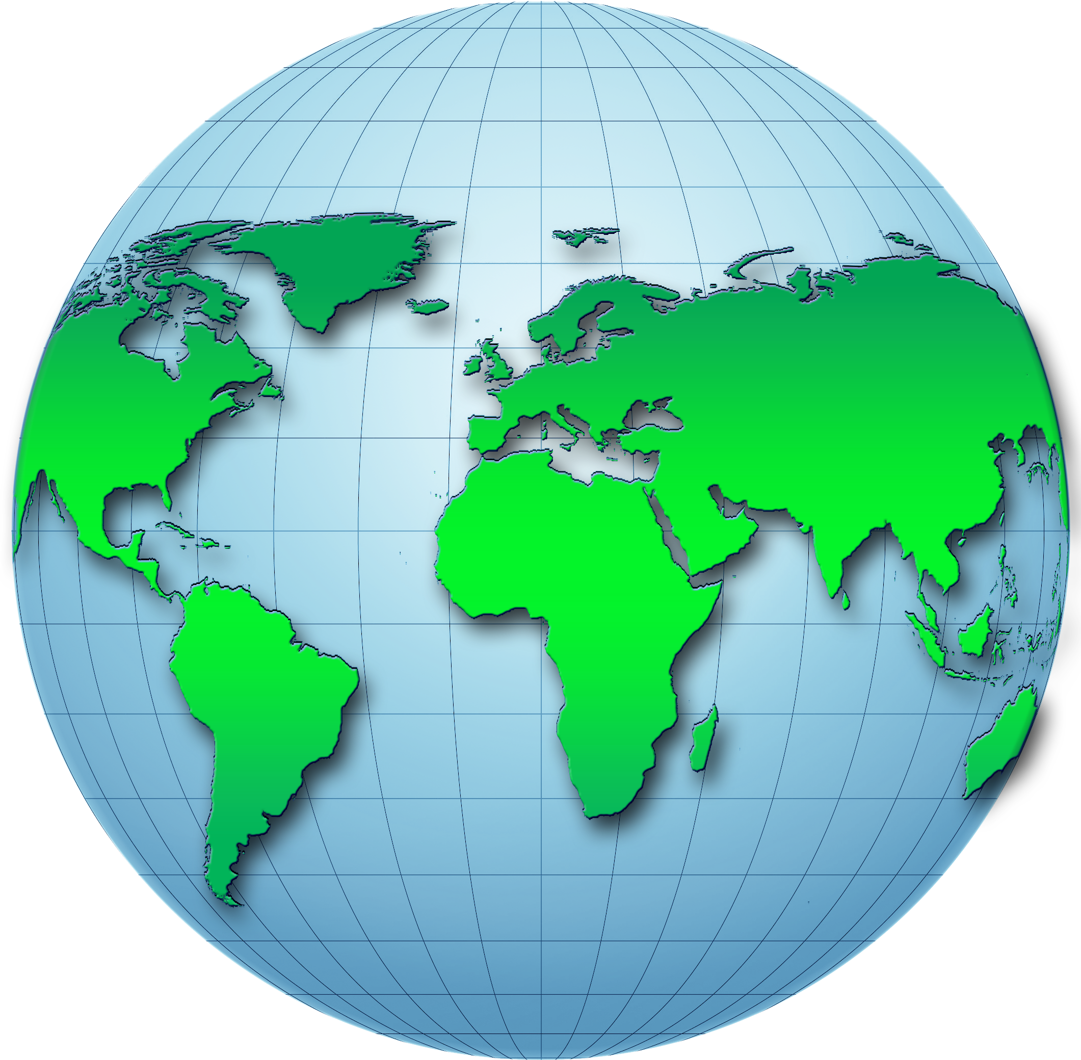 Globe With Green Continents - International Finance: The Benefits Of International (2120x2120), Png Download