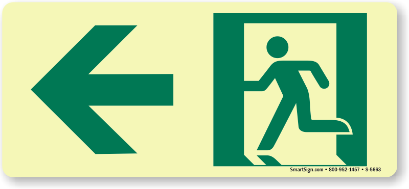 Zoom, Price, Buy - Exit Sign Iso 7010 (800x371), Png Download