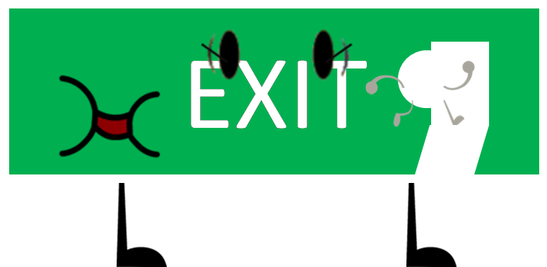 Exit Sign (775x386), Png Download