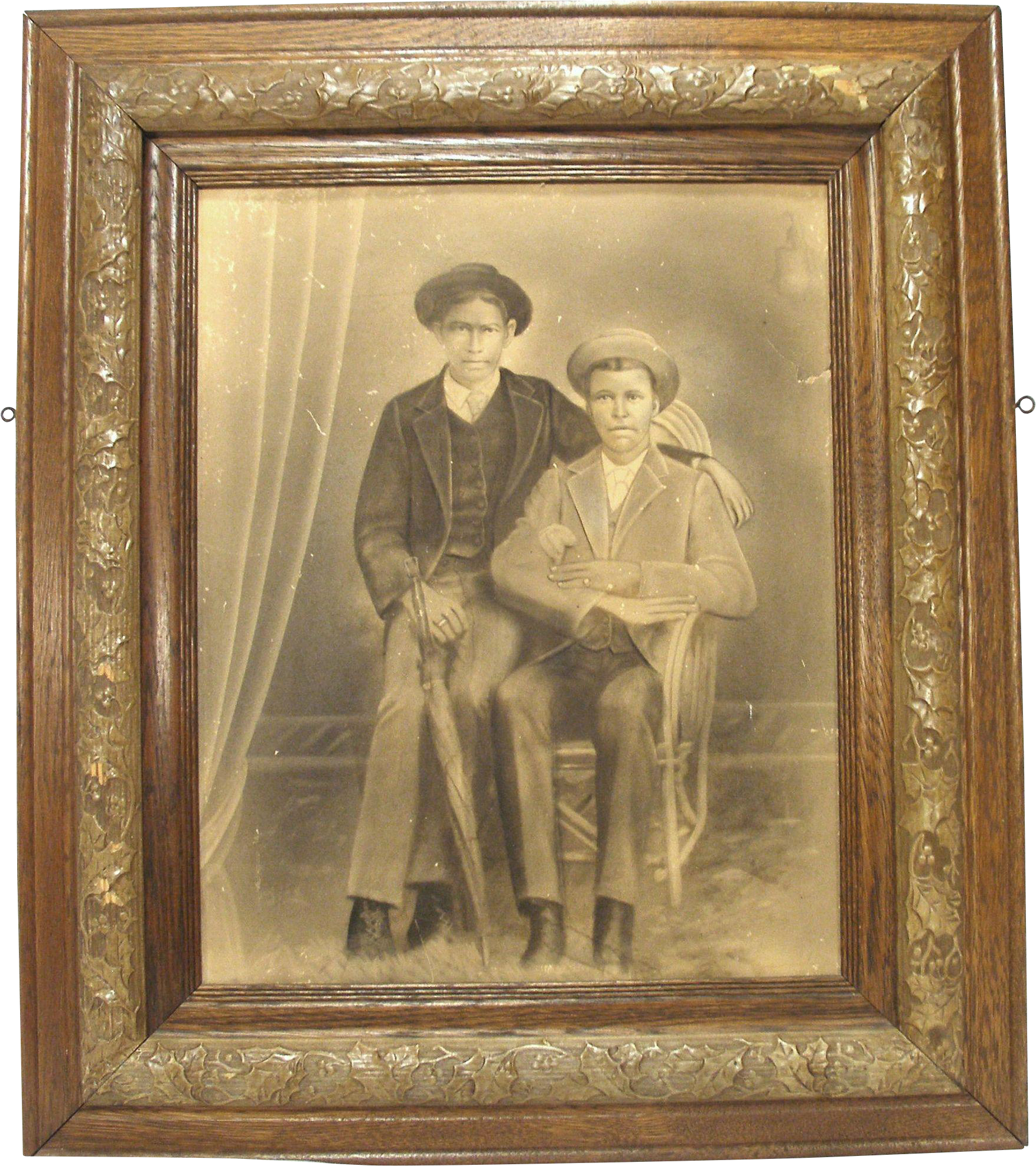 Antique Art Black Americana Men Chalk Charcoal Painting - Art (1973x1973), Png Download