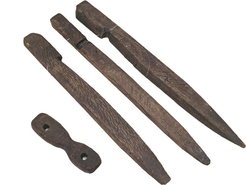Sixteen Examples Of The Oak Pegs For Staking Down The - Civil War Tent Pegs (800x595), Png Download