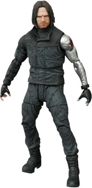 Winter Soldier Action Figure By Diamond Select Toys - Winter Soldier Marvel Select (318x650), Png Download