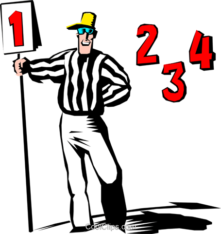 Cartoon Football Referee Royalty Free Vector Clip Art - Football Referee Clipart (455x480), Png Download
