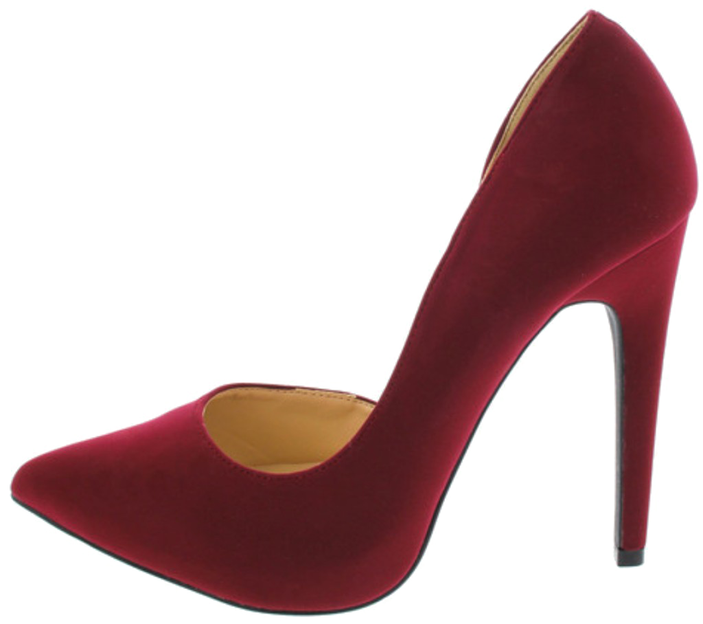 Prom Heels Png Transparent Image - Burgundy Pointed Toe Heels (1024x947), Png Download