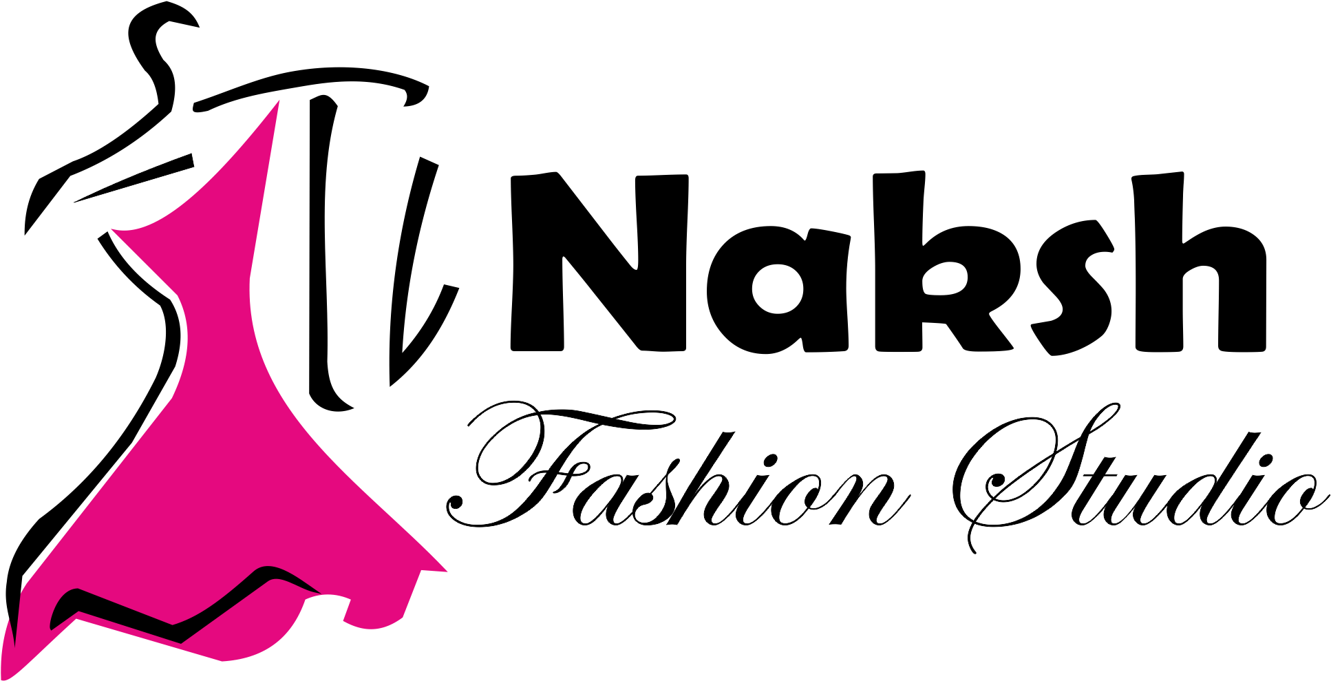 Naksh Fashion Studio Logo - Logo (2414x1256), Png Download