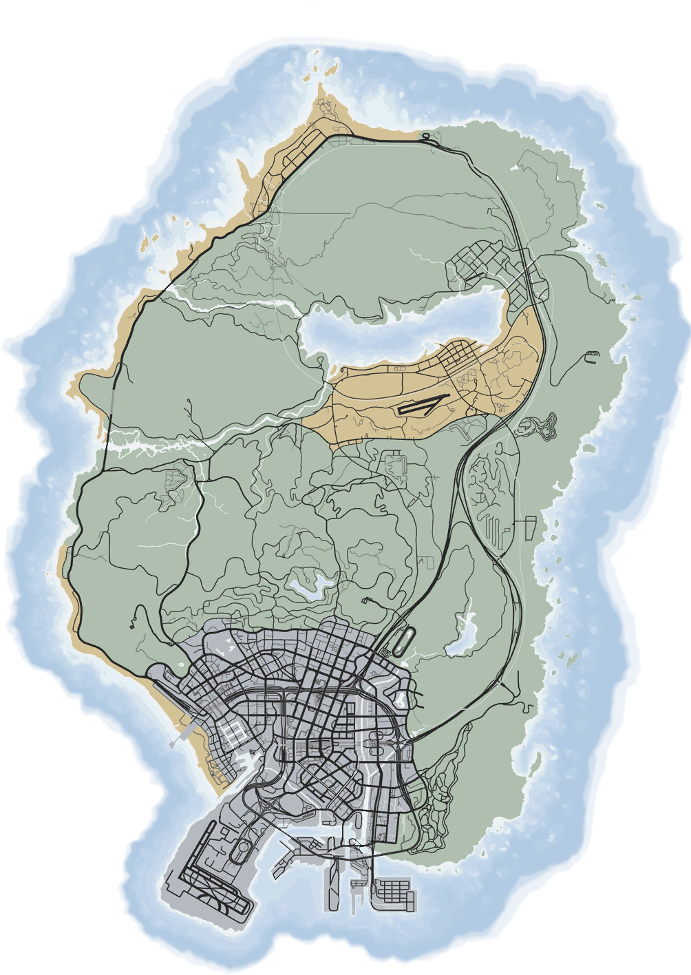 Gta 5 Map Png - Gta V Ps3 Mapa (1024x1536), Png Download