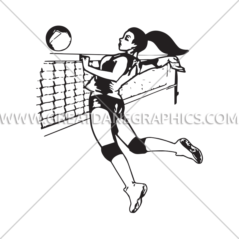 Volleyball Jump Spike - Spike Volleyball Black And White (825x825), Png Download